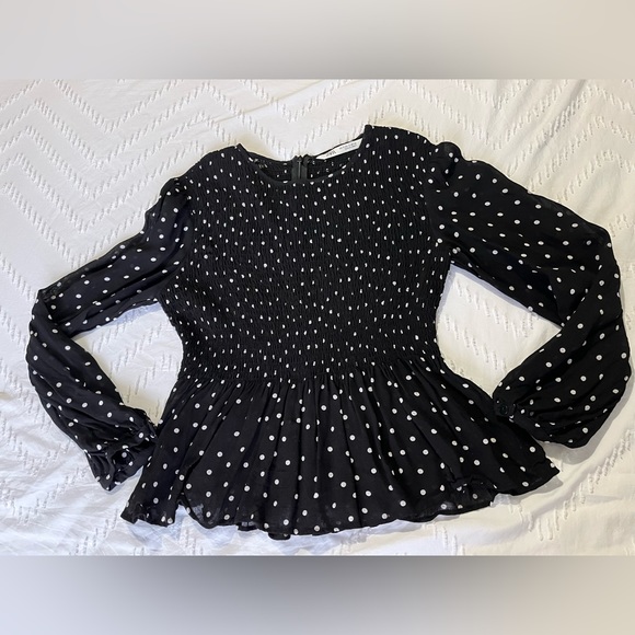 Zara smocked peplum top size S - Picture 3 of 5